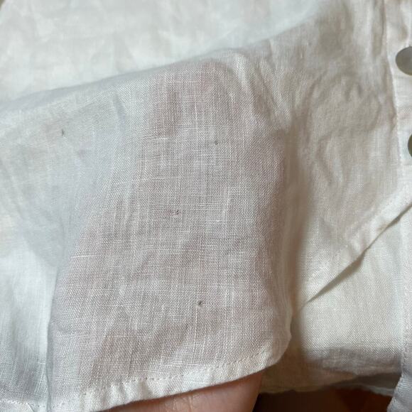 J Jill 100% Love Linen Sleeveless Blouse White Size Medium Collared Tank Vest - Picture 6 of 9